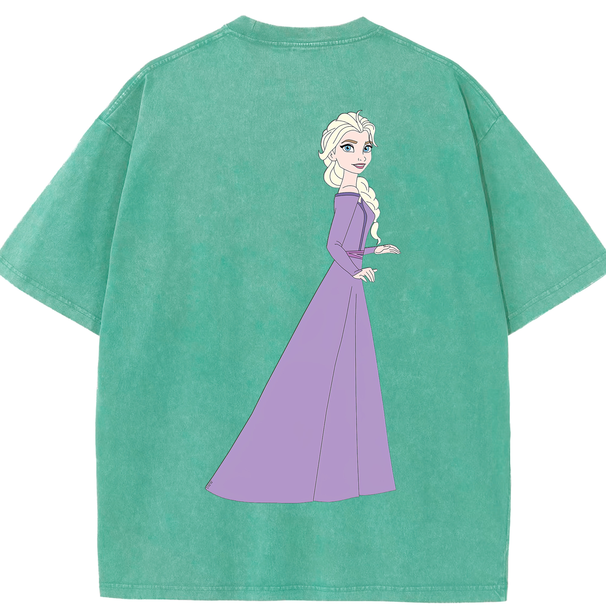 （画像用） アナと雪の女王 アンナ エルサ Frozen Anna Elsa 綿100% ヴィンテージ風 半袖Tシャツ（背面プリント）